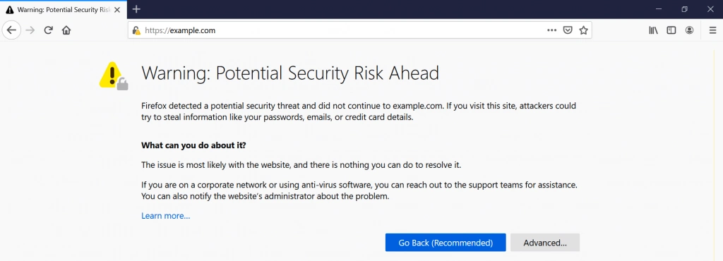 Browser security error